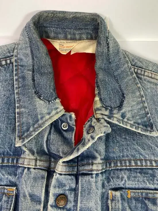 Vintage 1970s JCPenney Indigo Super Denim Quilt Lined Trucker Jacket - Picture 5 of 14
